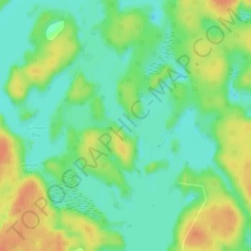 Mappa topografica Moon River, altitudine, rilievo
