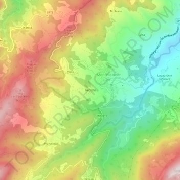 Mappa topografica Trecoste, altitudine, rilievo