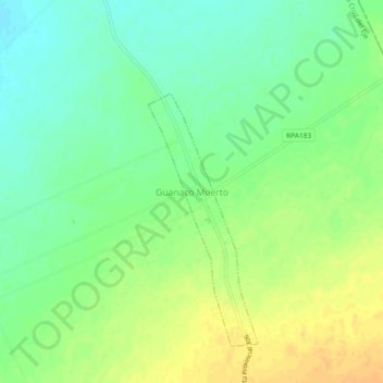 Mappa topografica Guanaco Muerto, altitudine, rilievo