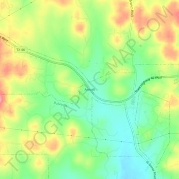 Mappa topografica Anhalt, altitudine, rilievo