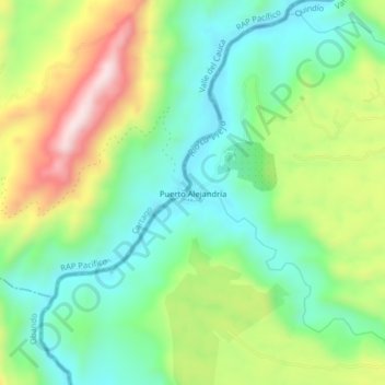 Mappa topografica Puerto Alejandría, altitudine, rilievo