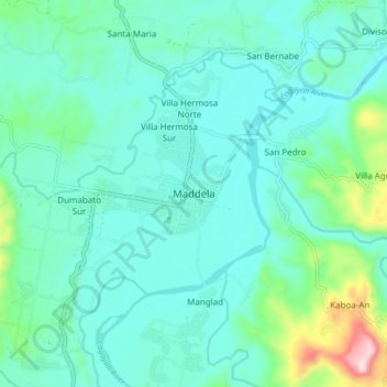 Mappa topografica Maddela, altitudine, rilievo