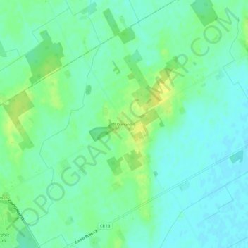 Mappa topografica Ormond, altitudine, rilievo