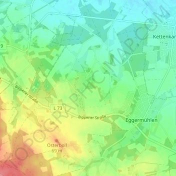 Mappa topografica Bockraden, altitudine, rilievo