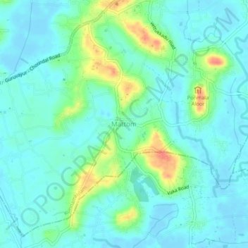 Mappa topografica Mattom, altitudine, rilievo