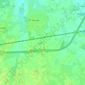 Mappa topografica Oostlaar, altitudine, rilievo