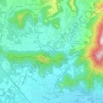 Mappa topografica Maglio Averoldi, altitudine, rilievo