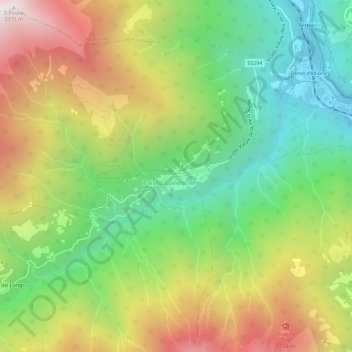 Mappa topografica Paisco, altitudine, rilievo