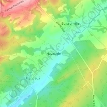 Mappa topografica Navaugle, altitudine, rilievo