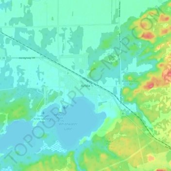 Mappa topografica Azilda, altitudine, rilievo