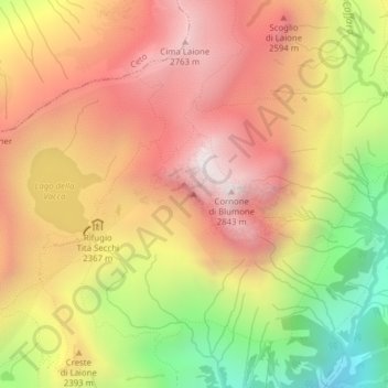 Mappa topografica Torre del Lago, altitudine, rilievo