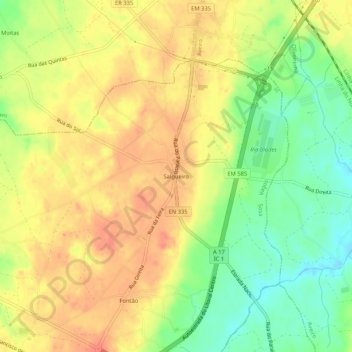 Mappa topografica Salgueiro, altitudine, rilievo