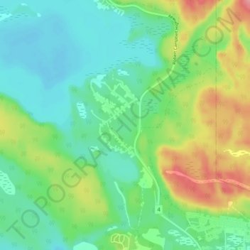 Mappa topografica Two Mile Village, altitudine, rilievo