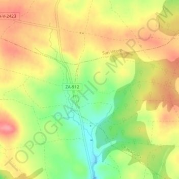 Mappa topografica Piedracita, altitudine, rilievo