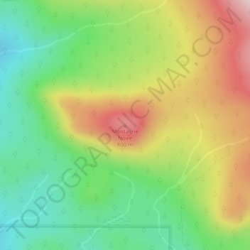 Mappa topografica Montagne Noire, altitudine, rilievo