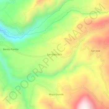 Mappa topografica San Francisco, altitudine, rilievo