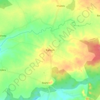 Mappa topografica Bamori, altitudine, rilievo