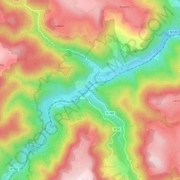 Mappa topografica La Gare, altitudine, rilievo