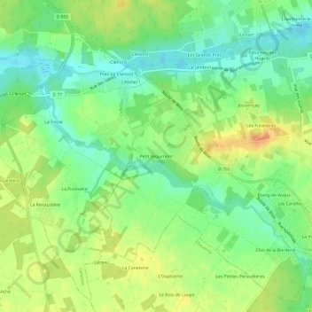 Mappa topografica Petit Beaumont, altitudine, rilievo