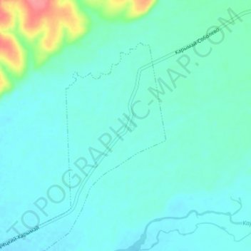 Mappa topografica Karymay, altitudine, rilievo