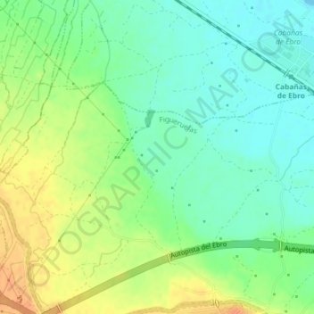 Mappa topografica Azuer, altitudine, rilievo