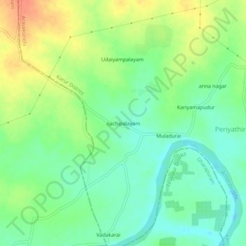 Mappa topografica nachipalayam, altitudine, rilievo