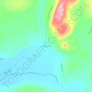 Mappa topografica Coyhaique Alto, altitudine, rilievo
