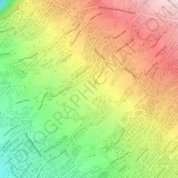 Mappa topografica Trois Mares, altitudine, rilievo