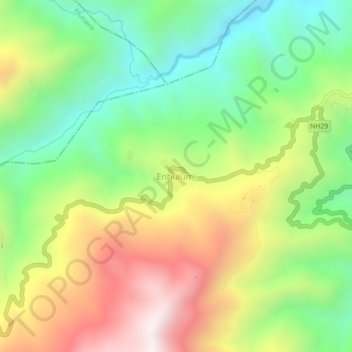 Mappa topografica Enhulumi, altitudine, rilievo