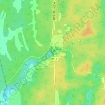 Mappa topografica Sauble Falls, altitudine, rilievo
