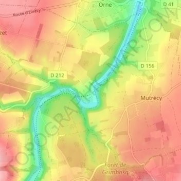 Mappa topografica Val de Maizet, altitudine, rilievo