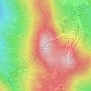 Mappa topografica Einödriegel, altitudine, rilievo