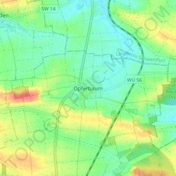 Mappa topografica Opferbaum, altitudine, rilievo