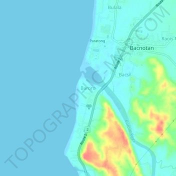 Mappa topografica Baroro, altitudine, rilievo