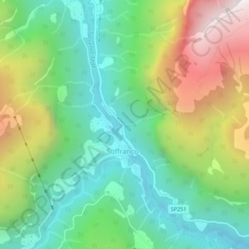 Mappa topografica Soffranco, altitudine, rilievo