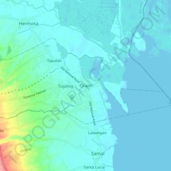 Mappa topografica Orani, altitudine, rilievo
