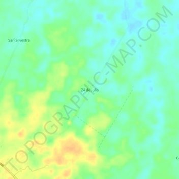 Mappa topografica 24 de Julio, altitudine, rilievo
