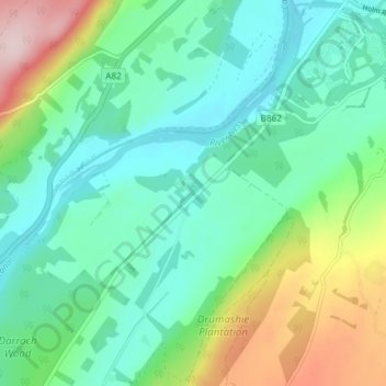 Mappa topografica Scaniport, altitudine, rilievo
