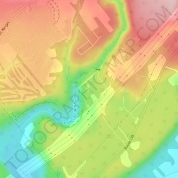 Mappa topografica Canyon Ste-Anne, altitudine, rilievo