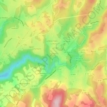 Mappa topografica Le Trech, altitudine, rilievo