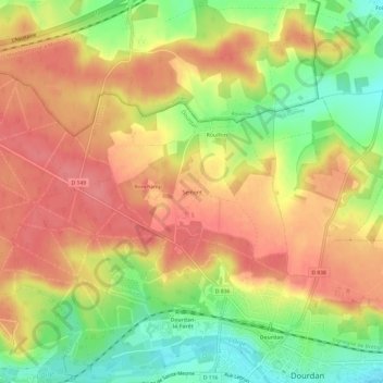 Mappa topografica Semont, altitudine, rilievo