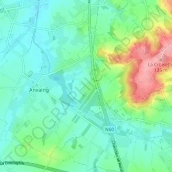 Mappa topografica Le Pureau, altitudine, rilievo
