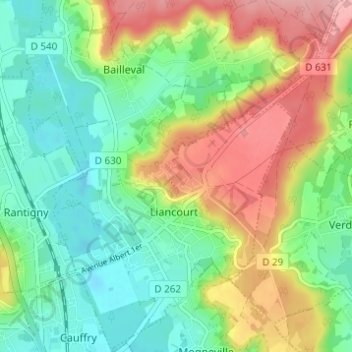 Mappa topografica La Faïencerie, altitudine, rilievo