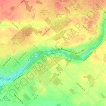 Mappa topografica Aboyne, altitudine, rilievo