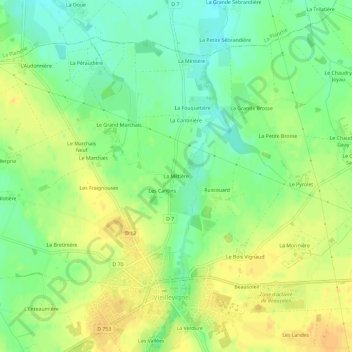 Mappa topografica La Miltière, altitudine, rilievo