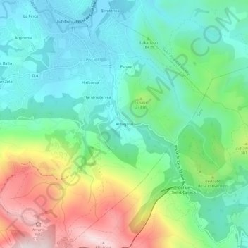 Mappa topografica Aldagarai, altitudine, rilievo