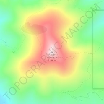 Mappa topografica Hager Mountain, altitudine, rilievo