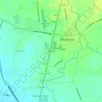 Mappa topografica Zone 5, altitudine, rilievo