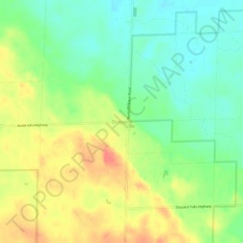 Mappa topografica Ocqueoc, altitudine, rilievo