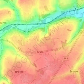 Mappa topografica Les Nouettes, altitudine, rilievo